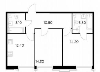 Продается двухкомнатная квартира, 62.3 м2, Москва, станция Балтийская