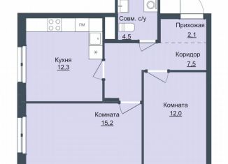 Продажа двухкомнатной квартиры, 53.6 м2, Ижевск, жилой комплекс Истории, 6