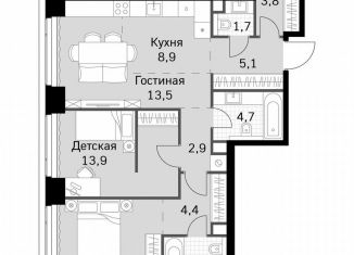 Продажа 2-ком. квартиры, 76.8 м2, Москва, Хорошевский район