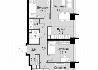 Продается 3-комнатная квартира, 86 м2, Москва, метро Беговая