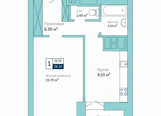 Продается однокомнатная квартира, 38.3 м2, Батайск