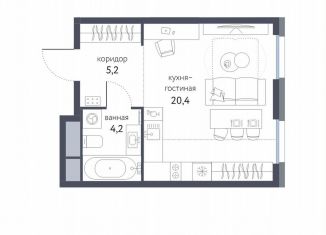 Продаю квартиру студию, 29.8 м2, Москва, район Метрогородок