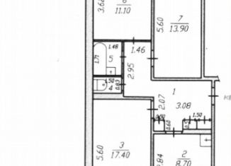 3-ком. квартира на продажу, 72.5 м2, Чувашия, улица Тимофея Кривова, 13