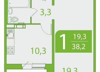 Продажа однокомнатной квартиры, 38.3 м2, Томская область, улица Пришвина, 46