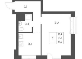 Продам 1-комнатную квартиру, 44.2 м2, Новосибирск, Красный проспект, 236, метро Гагаринская