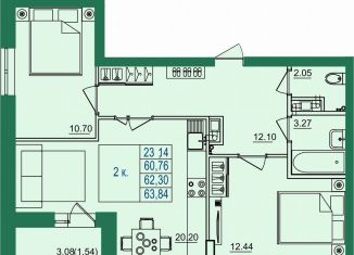 Продаю 2-ком. квартиру, 62.3 м2, Владимирская область