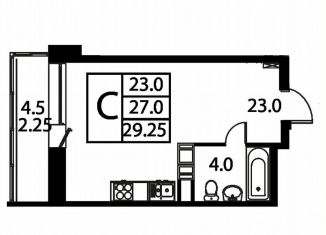 Продается квартира студия, 29.3 м2, Домодедово