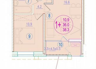 Продажа однокомнатной квартиры, 38.3 м2, Астрахань, улица Кирова, 68, ЖК Центральный