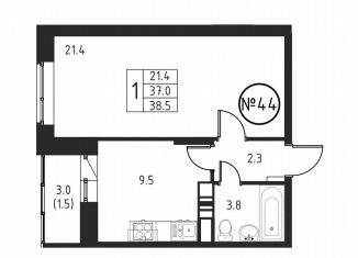 Продажа 1-ком. квартиры, 38.5 м2, Домодедово