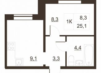 Продажа 1-ком. квартиры, 25.5 м2, Волхов, Волховский проспект, 53