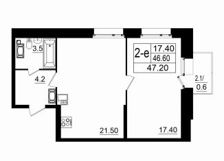 Продам 1-комнатную квартиру, 45.4 м2, поселок Романовка, шоссе Дорога Жизни, 145к1