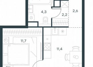 Продажа однокомнатной квартиры, 32.5 м2, Москва, жилой комплекс Левел Звенигородская, к2, станция Хорошёво