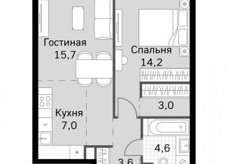 1-ком. квартира на продажу, 48.1 м2, Москва, метро Беговая