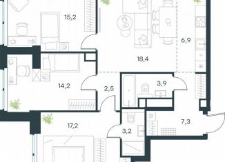 Продается 4-ком. квартира, 88.8 м2, Москва, жилой комплекс Левел Звенигородская, к1