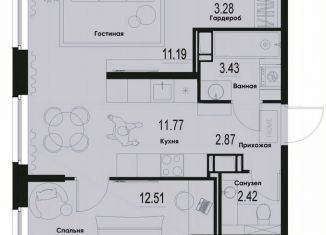 Продаю двухкомнатную квартиру, 50.4 м2, Мурино