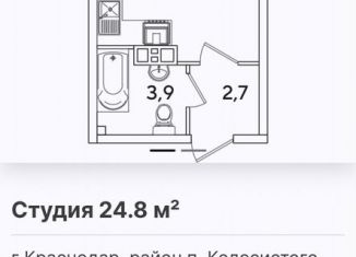 Продажа квартиры студии, 24.8 м2, Краснодар, улица Западный Обход, 43