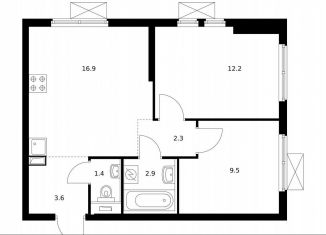 Продажа 2-ком. квартиры, 48.1 м2, Москва, метро Коломенская, жилой комплекс Второй Нагатинский, к5