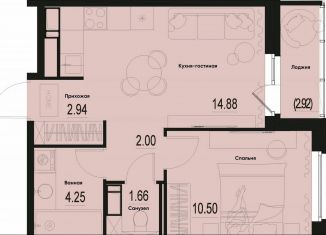 Продажа 1-комнатной квартиры, 37.7 м2, Мурино