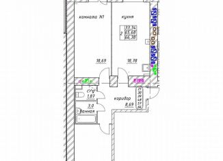 Продается 2-комнатная квартира, 66.4 м2, Ярославская область