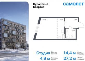 Продам квартиру студию, 27.2 м2, Санкт-Петербург, Школьная улица, 80