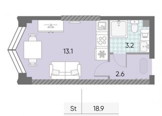 Продается квартира студия, 18.9 м2, Москва, Даниловский район, жилой комплекс Зиларт, 21/22