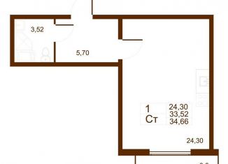 Квартира на продажу студия, 34.7 м2, Санкт-Петербург, Московское шоссе, 262к1