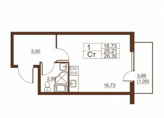 Продам квартиру студию, 25.2 м2, Санкт-Петербург, Московское шоссе, 262к4