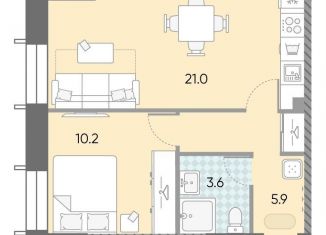 Продам 1-комнатную квартиру, 40.7 м2, Москва, жилой комплекс Зиларт, 18/19/27, метро Тульская