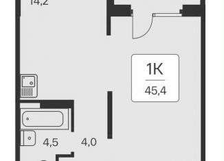 Продам однокомнатную квартиру, 45.4 м2, Новосибирск, метро Заельцовская, Игарская улица, 8