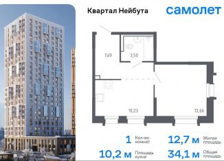 Продам 1-ком. квартиру, 34.1 м2, Владивосток, Ленинский район, жилой комплекс Квартал Нейбута, 141к1