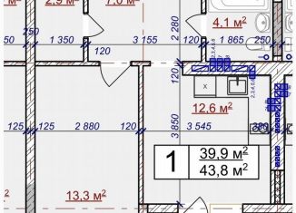 1-ком. квартира на продажу, 39 м2, Новосибирская область, Комсомольская улица, 37