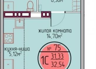 Квартира на продажу студия, 31.3 м2, Пермский край, улица Худанина