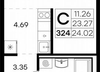 Квартира на продажу студия, 24 м2, городской посёлок Новоселье