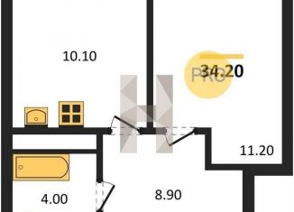 Продается 1-ком. квартира, 34.2 м2, Новосибирск, Красносельская улица, метро Золотая Нива