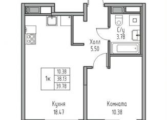 Продам однокомнатную квартиру, 38.1 м2, Санкт-Петербург, Ивинская улица, 1к4