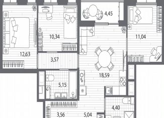 Продается 3-ком. квартира, 76.6 м2, Санкт-Петербург, Полюстровский проспект, 83И