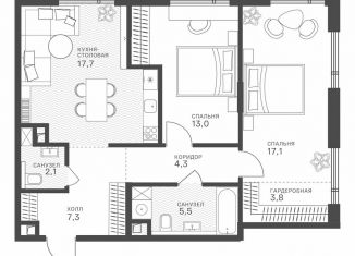 Продажа 2-комнатной квартиры, 70.8 м2, Москва, Крылатская улица, 33к1, метро Строгино