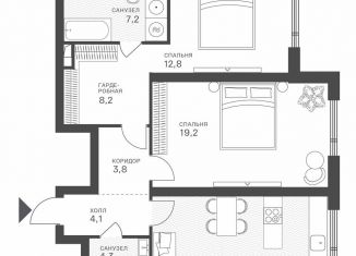 Продается 2-ком. квартира, 79 м2, Москва, Крылатская улица, 33к1, метро Молодёжная