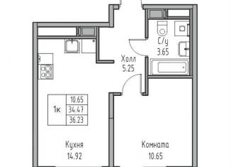 Продается 1-ком. квартира, 34.5 м2, Санкт-Петербург, Ивинская улица, 1к4