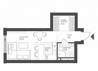 Продаю квартиру студию, 30.5 м2, Москва, метро Строгино, Крылатская улица, 33к1