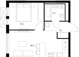 Продается 1-комнатная квартира, 33.9 м2, Татарстан