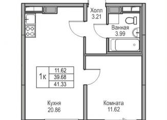 Продаю однокомнатную квартиру, 39.7 м2, Санкт-Петербург, Ивинская улица, 1к3