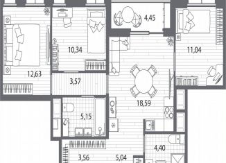 Продается 3-ком. квартира, 76.6 м2, Санкт-Петербург