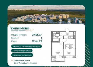 Продажа 1-ком. квартиры, 37.1 м2, Санкт-Петербург, муниципальный округ Лахта-Ольгино, Ивинская улица, 1к4