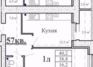 Продам 1-комнатную квартиру, 40.3 м2, Тамбов, улица Агапкина, 7, ЖК Европейский