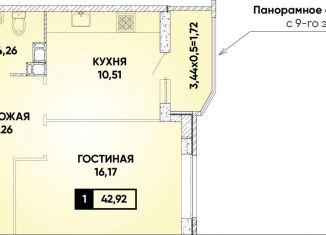Продажа однокомнатной квартиры, 43 м2, Краснодар, микрорайон Губернский