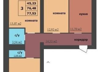 Продажа 3-ком. квартиры, 77.5 м2, Ярославская область