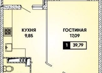Продается 1-ком. квартира, 36 м2, Краснодар, микрорайон Губернский