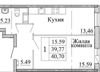 Продается 1-ком. квартира, 39.8 м2, Санкт-Петербург, улица Костюшко, улица Костюшко