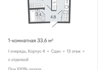 Продается квартира студия, 31.1 м2, Санкт-Петербург, Комендантский проспект, 63, Комендантский проспект